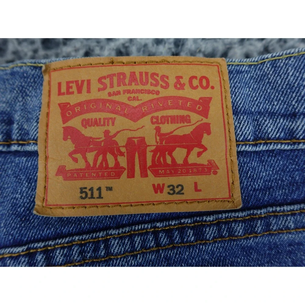 Levi's Denim Cut Off Shorts Mens 32 Blue Good Raw Hem‎ 5 Pocket Casual Summer